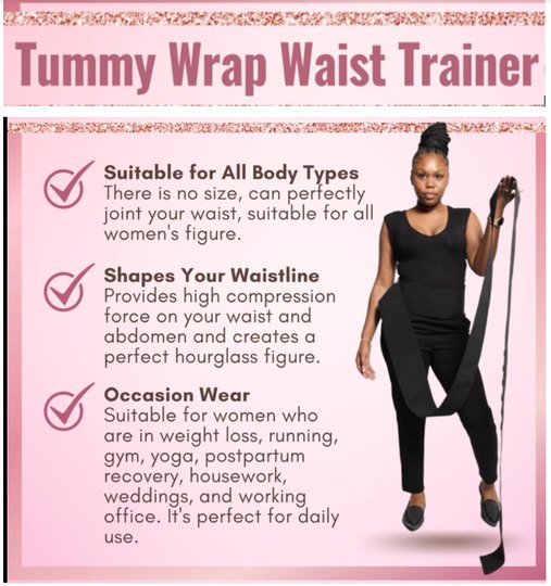 IB Black Tummy Wrap Compression Band